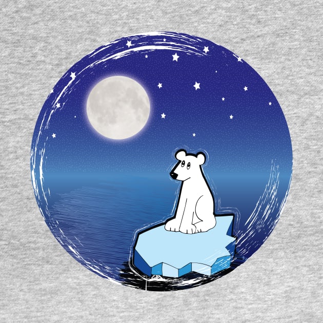 Polar Bear Moon by BeebusMarble